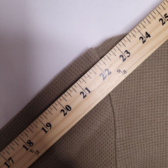 Lacoste Thermal Shirt Mens Medium Brown Waffle Knit Sleepwear - Picture 9 of 12